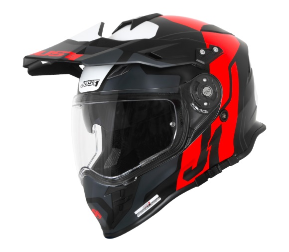 CASCO JUST1 J34 ADVENTURE CROSS TOUR FLUO RED BLACK MATT L [J34007]